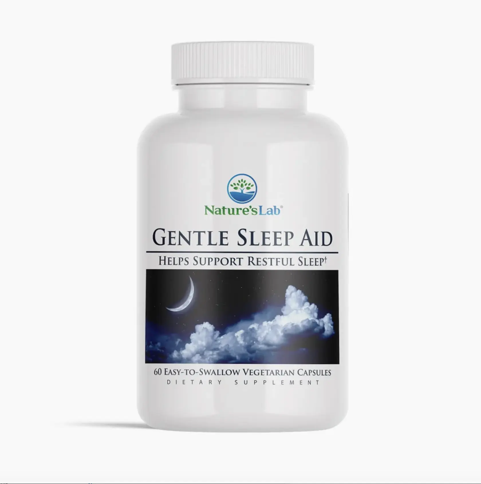 Nature's Lab Gentle Sleep Aid – Melatonin, Magnesium Glycinate, Valerian Root & Ashwagandha – Non-Habit Forming Natural Sleep Support for Adults – 60 Capsules Acid Dietary