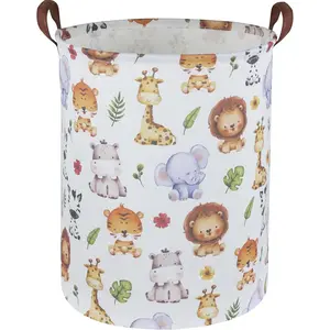 Kids Laundry Hamper,Baby Laundry Basket Animal Storage Baskets for Kids Room Decor,Nursery Hamper,Bedroom,Toy Organizer,(Cute Animal)