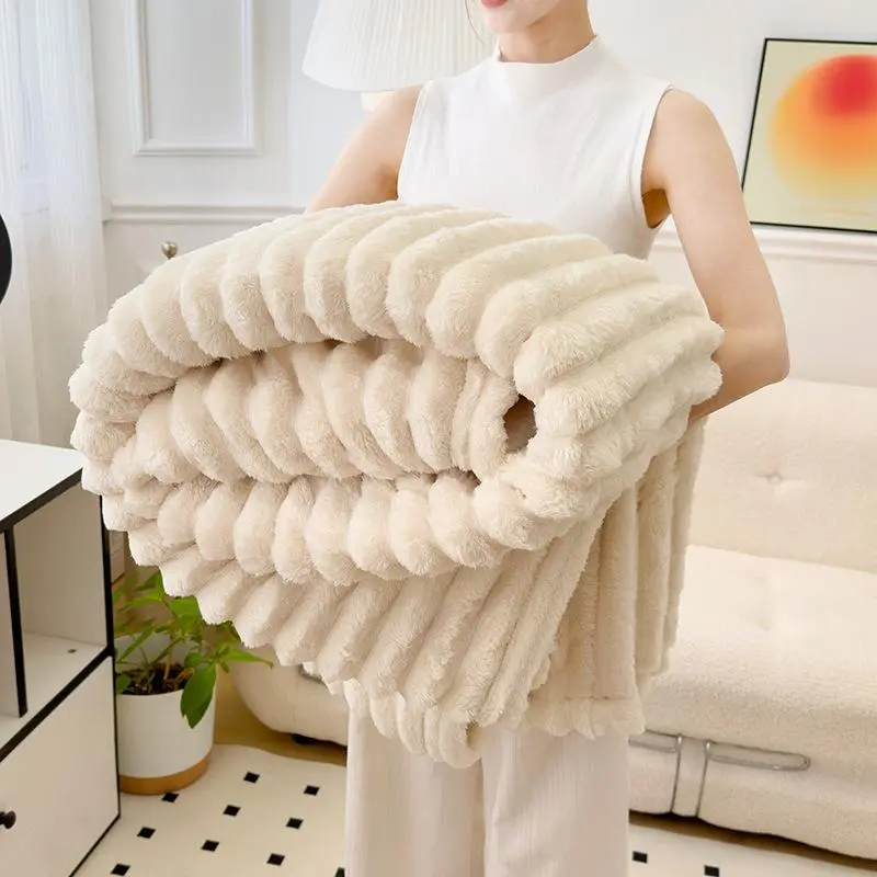 Flannel Fleece Blanket - Soft, Solid Color, Lightweight, Natural Multi-Color, King Size, Gifts Women & Girls, Ideal for Bed, Couch, All Seasons, Decor