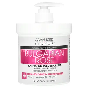Advanced Clinicals Anti-Aging Rescue Cream, Bulgarian Rose, 16 oz (454 g) Advanced Clinicals Anti-Aging Rescue Cream, Bulgarian Rose, 16 oz (454 g)