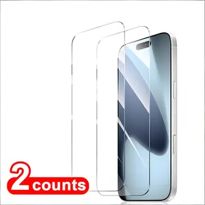 2-Pack 9D Tempered Glass Screen Protector for iPhone 17 Pro Max, 16 Pro Max, 15, 14 Plus, 13, 12 Mini, 11 Pro Max, X, XS Max, XRHigh-definition and transparent, scratch-resistant, compatible with phone cases, premium glass protection, smooth surface, high