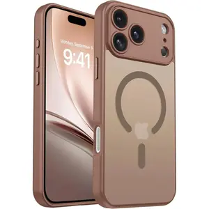 For iPhone 17 Pro Max Cases 16 15 14 13 12 Pro Max case ,[Upgraded Full Camera Protection] [Compatible with Magsafe] [Translucent Matte] Drop Protection Shockproof Protective Phone Cover case