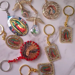 Virgencita Llaveros San Juditas Keychain Religious Catholic Keychain with Crucifix Saints and Scripture Verses for Daily Inspiration and Meaningful Gifts