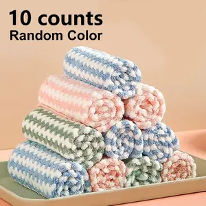 Random Color Kitchen Cleaning Towel (10pcs), Reusable Washable Dish Towel, Multipurpose Cleaning Rag for Kitchen Bathroom, Towel Set, Soft Cleaning Towel, Reusable Cleaning Cloths, Reusable Towels