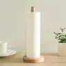 Bamboo Paper Towel Holder, 1 Count Freestanding Countertop Kitchen Roll Holder, Vertical Paper Towel Organizer for Home, Dining Room, Kitchen, Bathroom Organizing Accessories, Bathroom Accessory, Bathroom Necessities