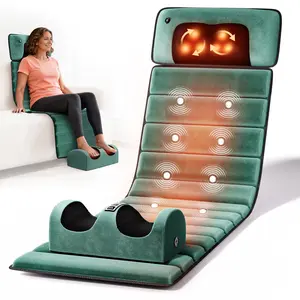 HIMOUTA Foldable Full Body Massage Mat - Shiatsu Kneading for Neck & Legs, Adjustable Vibration for Back, Adults' Vibratory Massager, Multi-Functional Pain Relief Device, Ideal Birthday & Holiday Gift