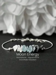1 pc Moon Energy Bracelet Raw Crystal For Intuitive Healing Manifestations Perfect Gift For Women, Ins Style Design, Suitable For Daily Wear, Gift For Friends, Family, Couples, Birthday And Holiday