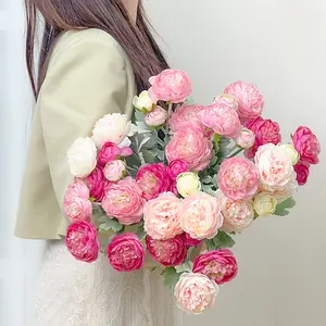 Molilito Peony Bouquet — 20 Stems (≈60 Heads), 50 cm, Bendable Stems for Wedding & Home Décor (Vase Not Included)