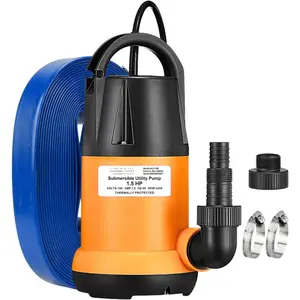 Submersible Water Pump With 25ft. Hose Kit, Sump Pump, Utility Pump with 25-Foot Power Cord, 4000GPH, Portable Water Pump for Swimming Pools, Garden Ponds, Basements, Multi-Purpose Drainage