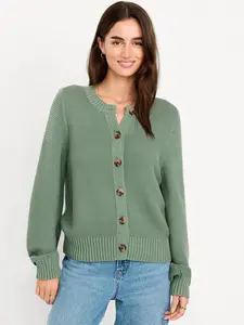 Old Navy Women's Seaside Cotton Garter-Knit Cardigan Sweater