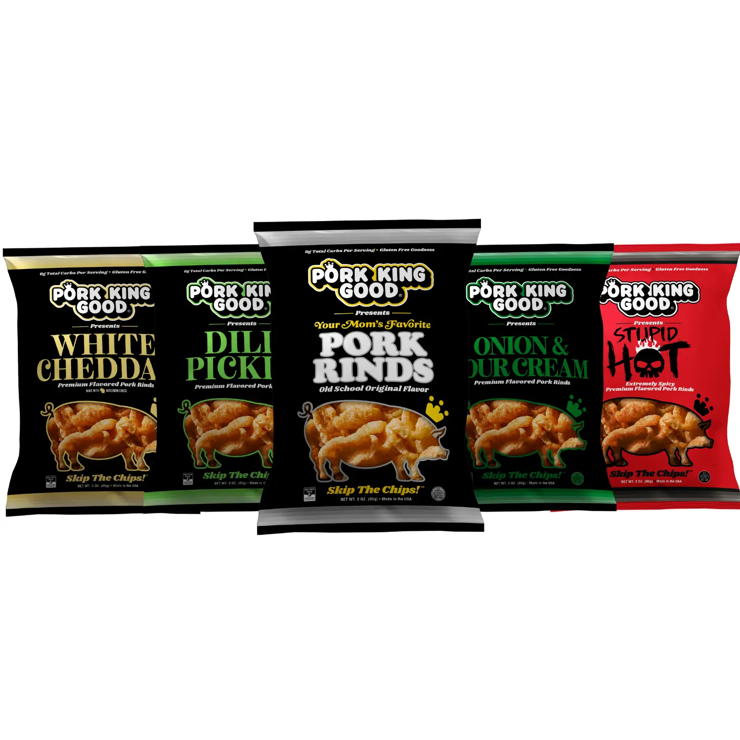 Savory Pork Rinds - 3oz Variety Pack (5-Pack)