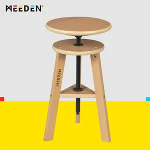 MEEDEN Art Wooden Drafting Stool with Adjustable Height, Artist Stool,Office Studio Stool, Up to 220 Lbs,German Beech Wood, Perfect for Artists Studio,Home Use,Bars