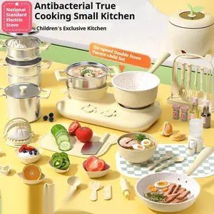 JONE Kids Real Cooking Mini Kitchen Set 3C Certified Safe Cookware Pretend Play Toy For Girls Aged 6 8 10 New Year Birthday Gift