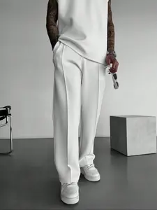 Men's Casual Straight Leg Pants with Elastic Waistband, Comfortable Jogging Trousers for Easy Daily Wear and Active Lifestyle, Casual Streetwear Trousers