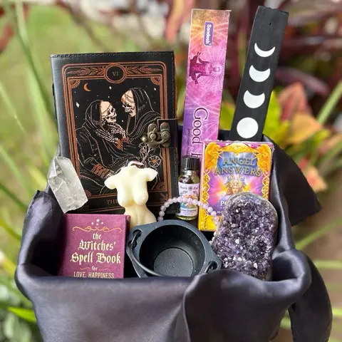Crystal & Ritual Box – Includes Crystals Herbs Spiritual Tools & Metaphysical Tools for Unboxing Magic
