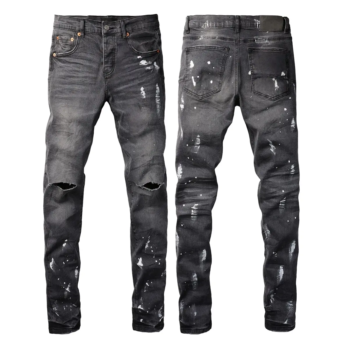 Jeans brand Jeans Men's Jeans Casual Comfort Holes Fashionable Straight Skinny Slim Fit Jeans, Ripped Stretch Jeans Denim Pants, Campus style,holiday style jeans P9039