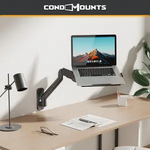 CondoMounts LTP8017 Laptop Wall Mount with Manufacturer Warranty for Secure and Ergonomic Desktop Setup