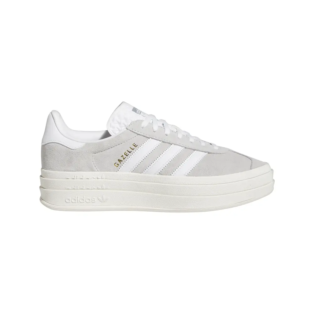 adidas Womens Gazelle Bold Lace Up Sneakers Shoes Casual - Grey