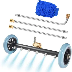 Undercarriage Pressure Washer Attachment with 6 Nozzles - 16" Water Broom for Pressure Washer Cleaner with 3 Extension Wand, 4000 PSI Power Washer for Cleaning Under Car, Driveway, Concrete Floor