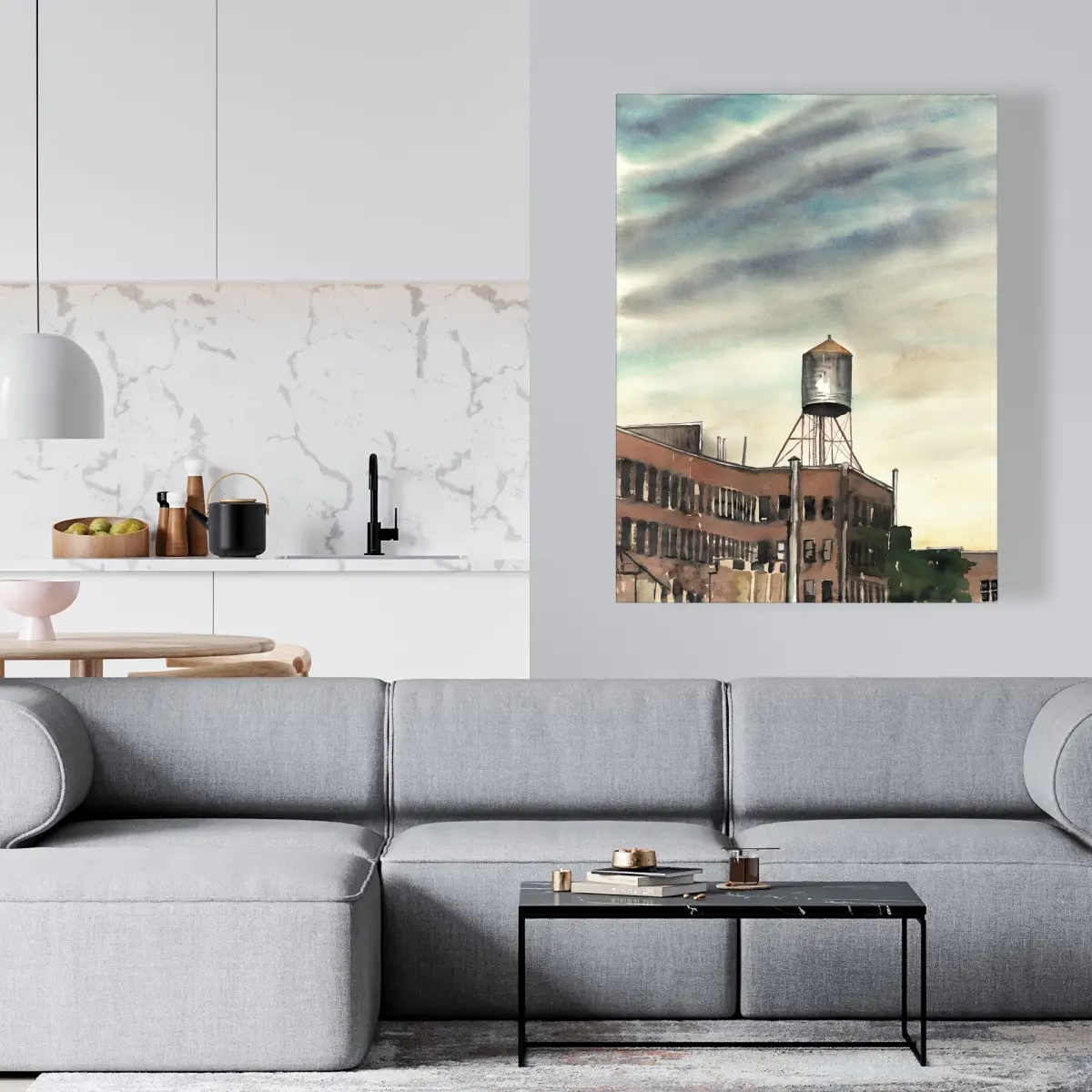 360 Stand Industrial Wall Art York Water Tower Landscape Photo Print - 36x48 in, Art Wall Decor, Artwork for Bedroom, Home Decor Poster, Home Supplies, Decoration, Room Aesthetic, Artistic Decor