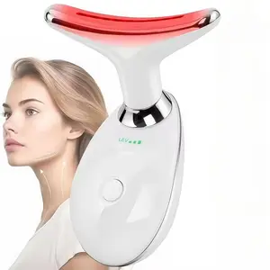 3 Color LED Facial Massager, Portable Handheld Neck & Face Massager, Facial Beauty Instrument for Skin Care, Daily Skincare Routine Tool