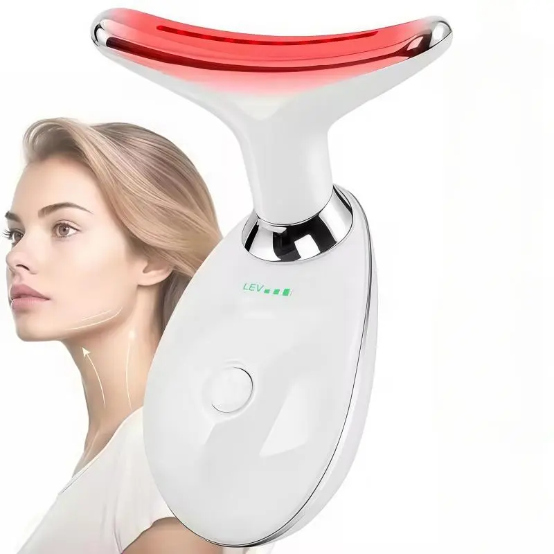 3 Color LED Facial Massager, Portable Handheld Neck & Face Massager, Facial Beauty Instrument for Skin Care, Daily Skincare Routine Tool