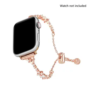 Rhinestone Decor Watch Band (Band Only), Fashionable Replacement Watch Band for Apple Watch Smart Watch Straps