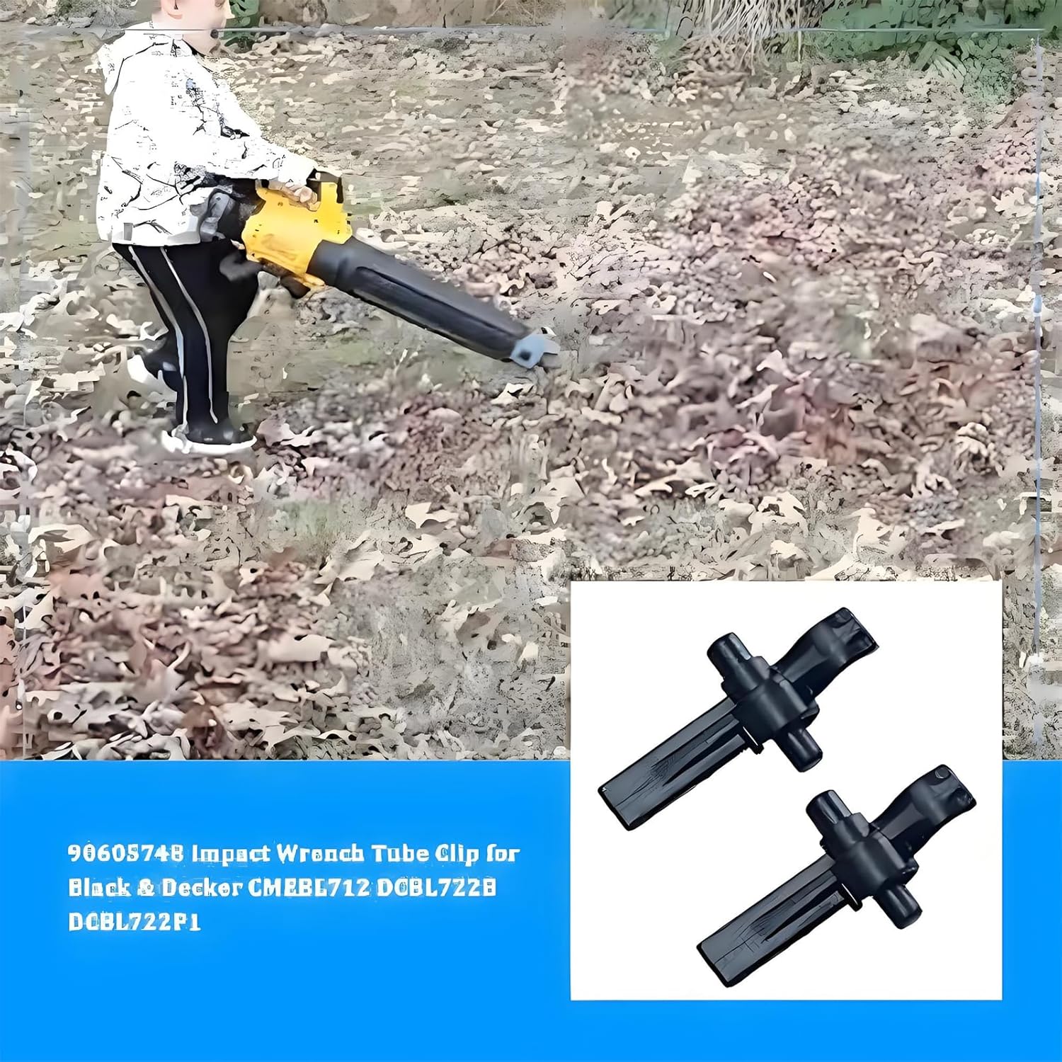 DeWalt 90605748 Leaf Blower Attachment Parts Tube Clips for DCBL720 DCBL722 DCBL770 DCBL790 Series Black 2-Pack High-Quality Replacement