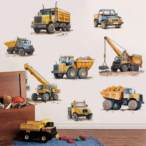 A creative construction vehicle decorative wall sticker for home background with interesting decoration, size 30*60cm, M12033
