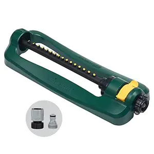 TurboTek Oscillating Sprinkler, 2,800 sq. ft., Quick Connect Bundle, 16 Precision Nozzle, Green, Yellow