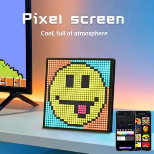 LED Pixel Art Display 32x32 – App Controlled RGB Panel with Alarm, Timer, Music Sync, Scrolling Text, Custom Icons – Desk Setup & Room Aesthetic Decor Light