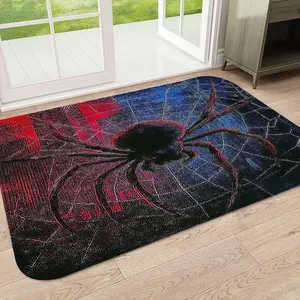 1pc Dark Cool Spider Web Rug, High-End Printed Durable Door Mat, Living Room Decorative Floor Mat, Suitable for Bedroom, Bathroom, Kitchen
