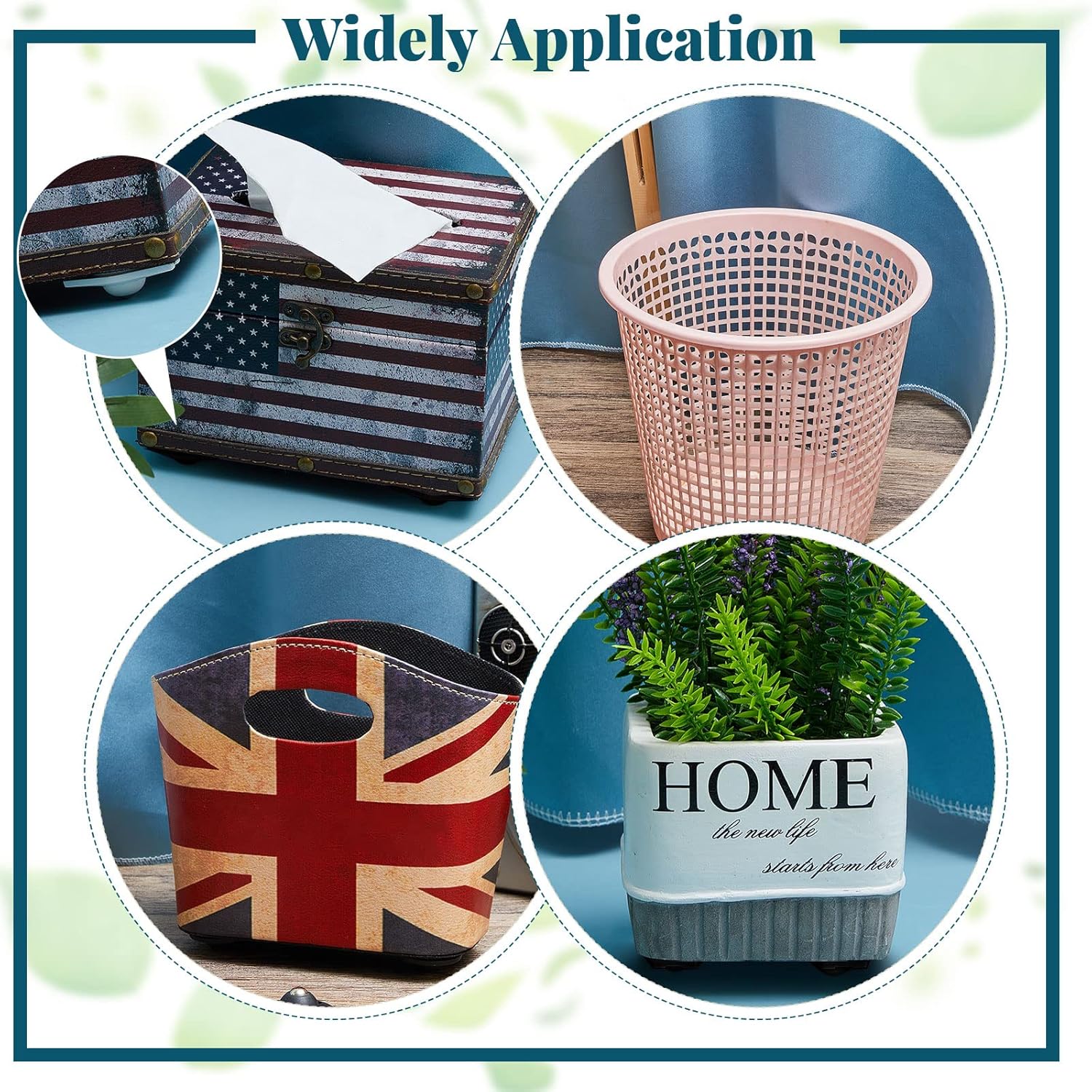 8 Pcs Self Adhesive Caster Wheels Mini Swivel 360 Degree Rotation Sticky Pulley Wheels with Ball Bearings Roller Casters for Furniture Storage Box