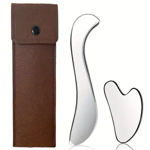 2 Counts Set Guasha Massage Tool Set, 304 Stainless Steel Gua Sha Scraping Tool for Soft Tissue Scraping, Body Massage Tool, Used for Back, Legs, Arms,Neck,Shoulder,Gua Sha,Gua Sha Tool, Body Care