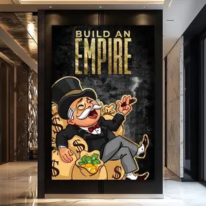 Monopoly Wall Art – Build an Empire, Print, Acrylic Print, Glass Effect, Office Graffiti Pop Art, Motivational Alec Monopoly Decor Frames
