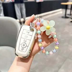 For Ford Key Fob Cover with Keychain,Key Case Shell Protector Holder for Ford Explorer Fusion Escape Edge Expedition Maverick Mustang Bronco F150 F250 F350 F450 F550 Lincoln