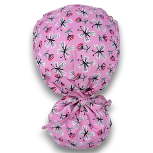 Charmingly Cheerful Ponytail scrub cap, Surgical cap women. Satin Lined Option Surgical cap with ponytail. sparkling  bonnet