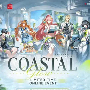 Wuthering Waves × MINISO Coastal Glow Series Official Merchandise full set of game character collectibles including plush keychains and standees limited collaborative gifts for all Wuthering Waves fans