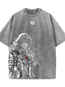 Men's Saint Seiya Anime Manga T-Shirt 100% Cotton with Iconic Saint Seiya Print & Created- Logo - Lightweight Breathable Casual Round Neck Short Sleeve Tee for, Fan Apparel, Digital burnproof graphic