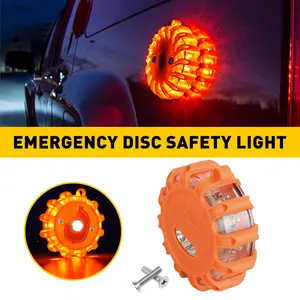 LED Magnetic Light Car Round Beacon Emergency Hazard Strobe Warning SOS Lamp（AAA Battery not included）