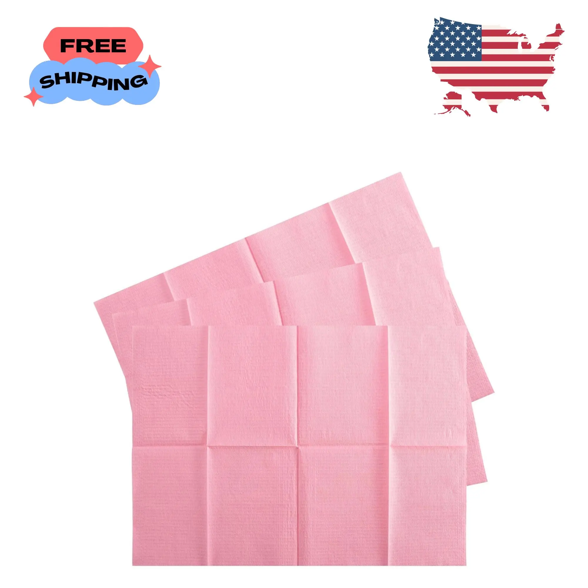 75pcs Dental Bibs Disposable - Pink Disposable Dentist Bibs