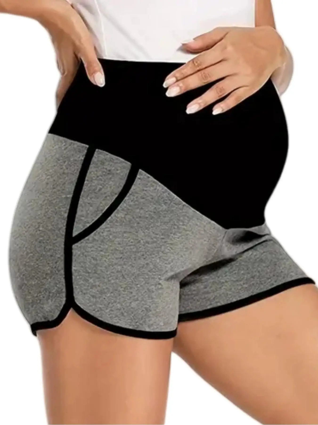 Maternity's Plain / Colorblock Shorts, Casual Comfy Breathable Shorts for Summer, Maternity Bottoms for Daily Wear