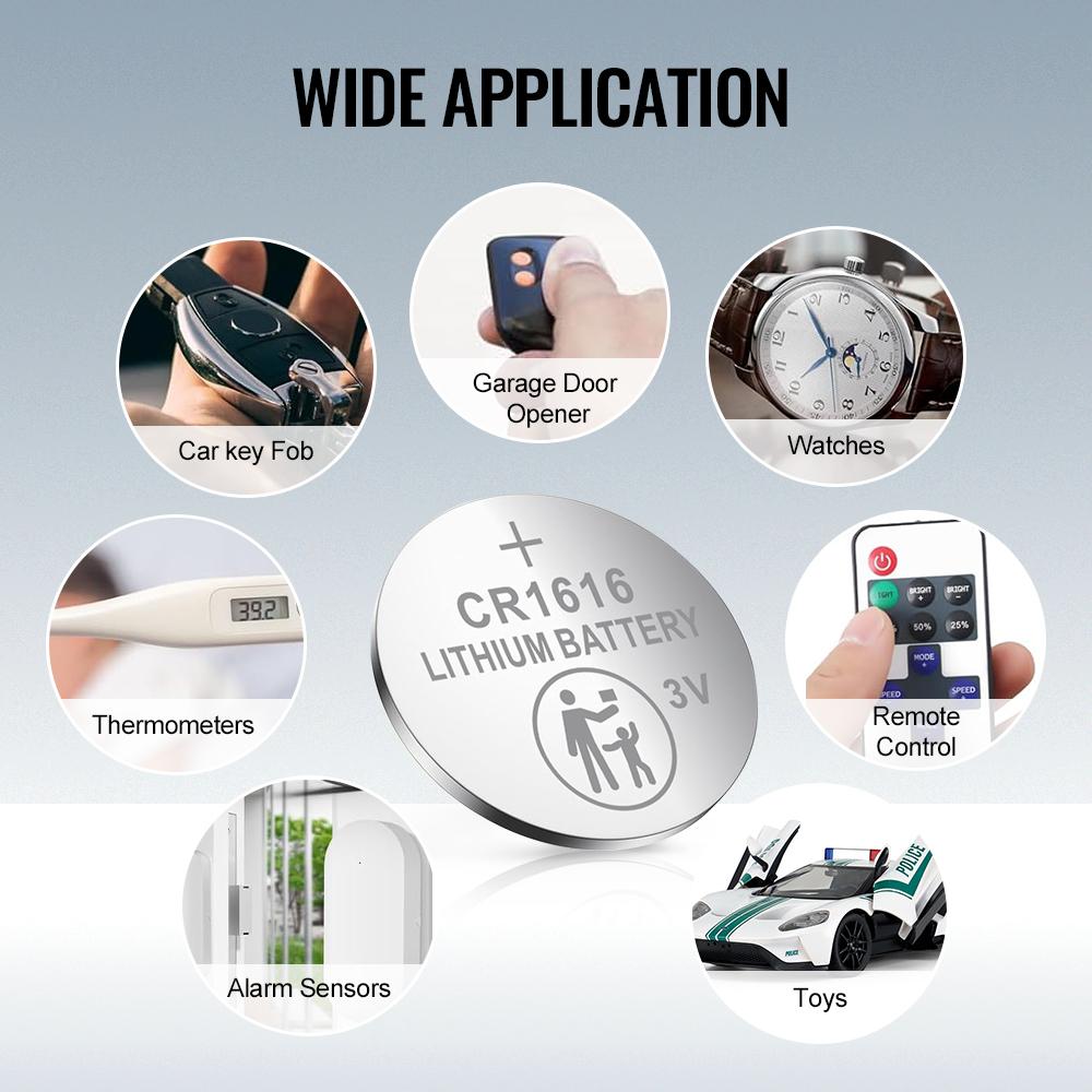 ENERGYPORT CR1616 3V Lithium Cell Battery, CR 1616 DL1616 for Keys, Handheld Game Console, Calulators, Watch, Accessories