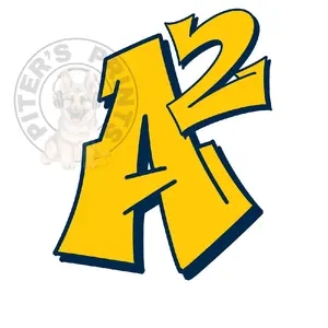 Ann Arbor Michigan A2 Car Decal Yellow and Blue Design Featuring Bold Lettering