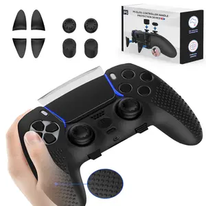 Protective Cover for PlayStation 5 edge, 4 Thumb Caps for DualSense Edge, 4 Triggers Extenders for DualSense, and 1 Touchpad Sticker