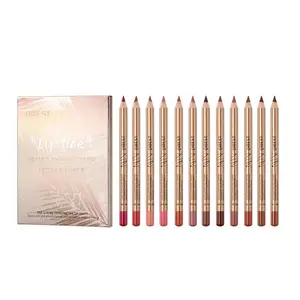 Long Lasting Lip Liner Set, 12pcs/set Matte Lip Liner, Moisturizing & Easy Coloring Lip Liner Pen, Suitable for All Occasions Makeup Lip Liner Kit
