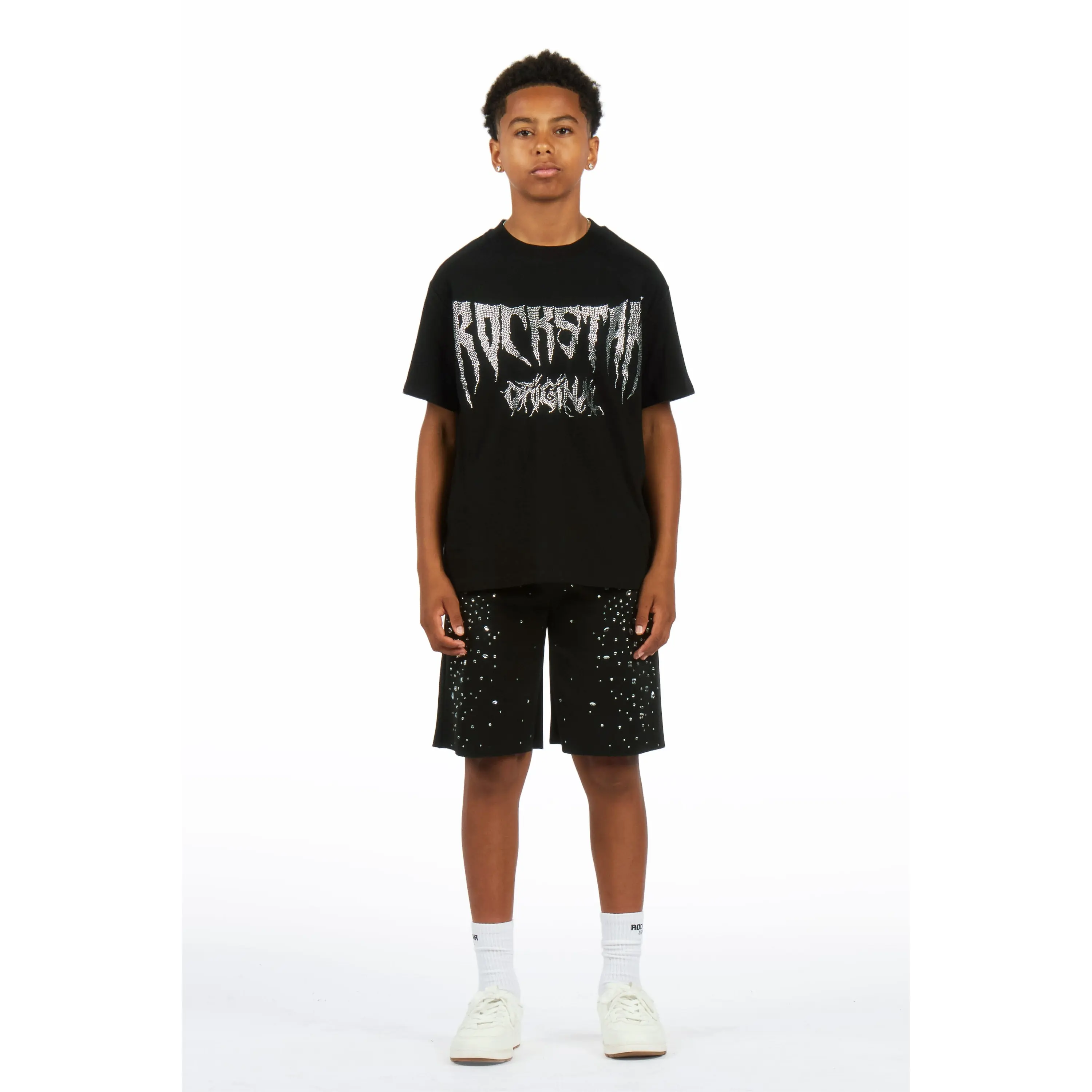 Boys Twinkle Black Rhinestone Short Set