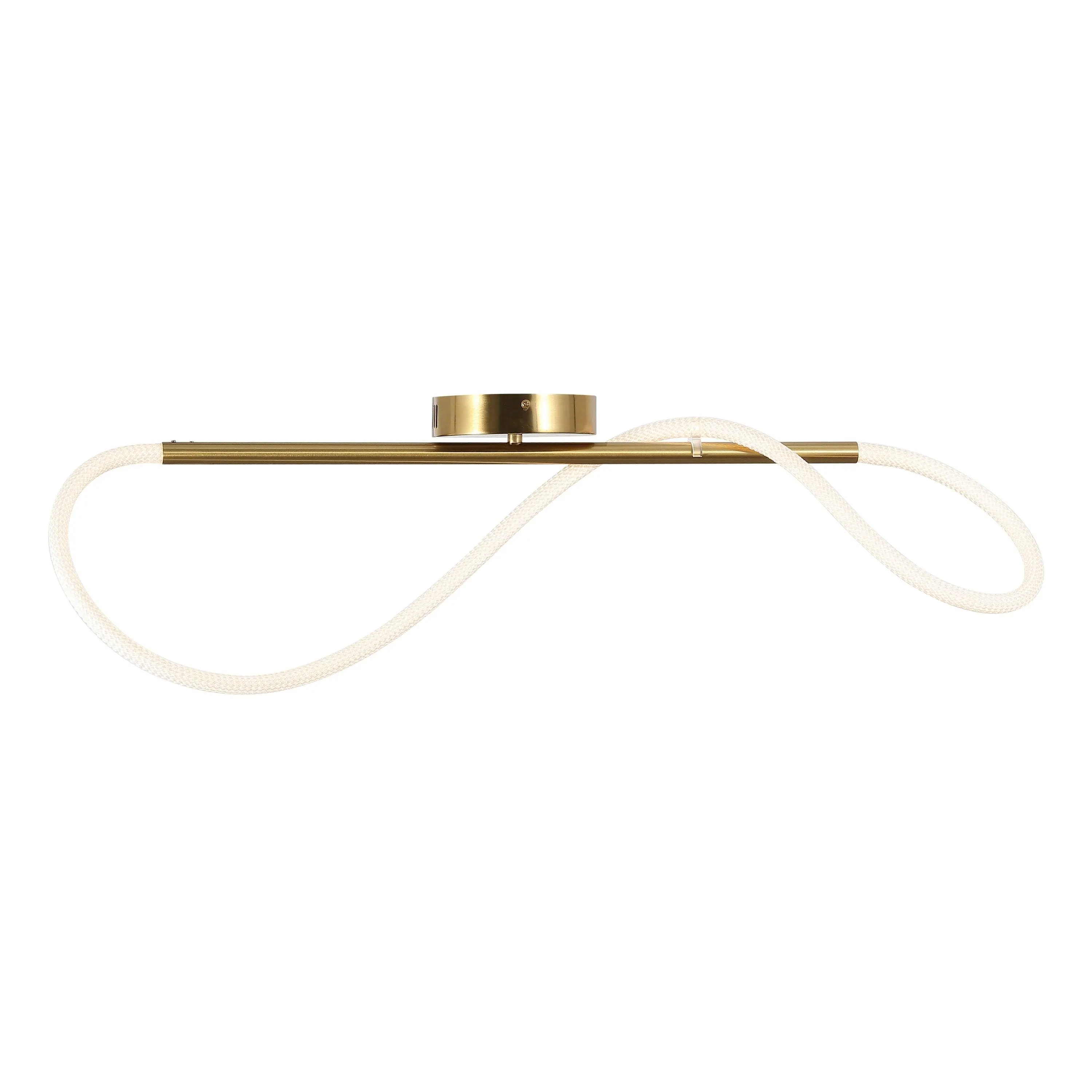 Alessio Contemporary Minimalist 360 Adjustable Silicone Neon Rope Dimmable Linear Integrated LED Flush Mount