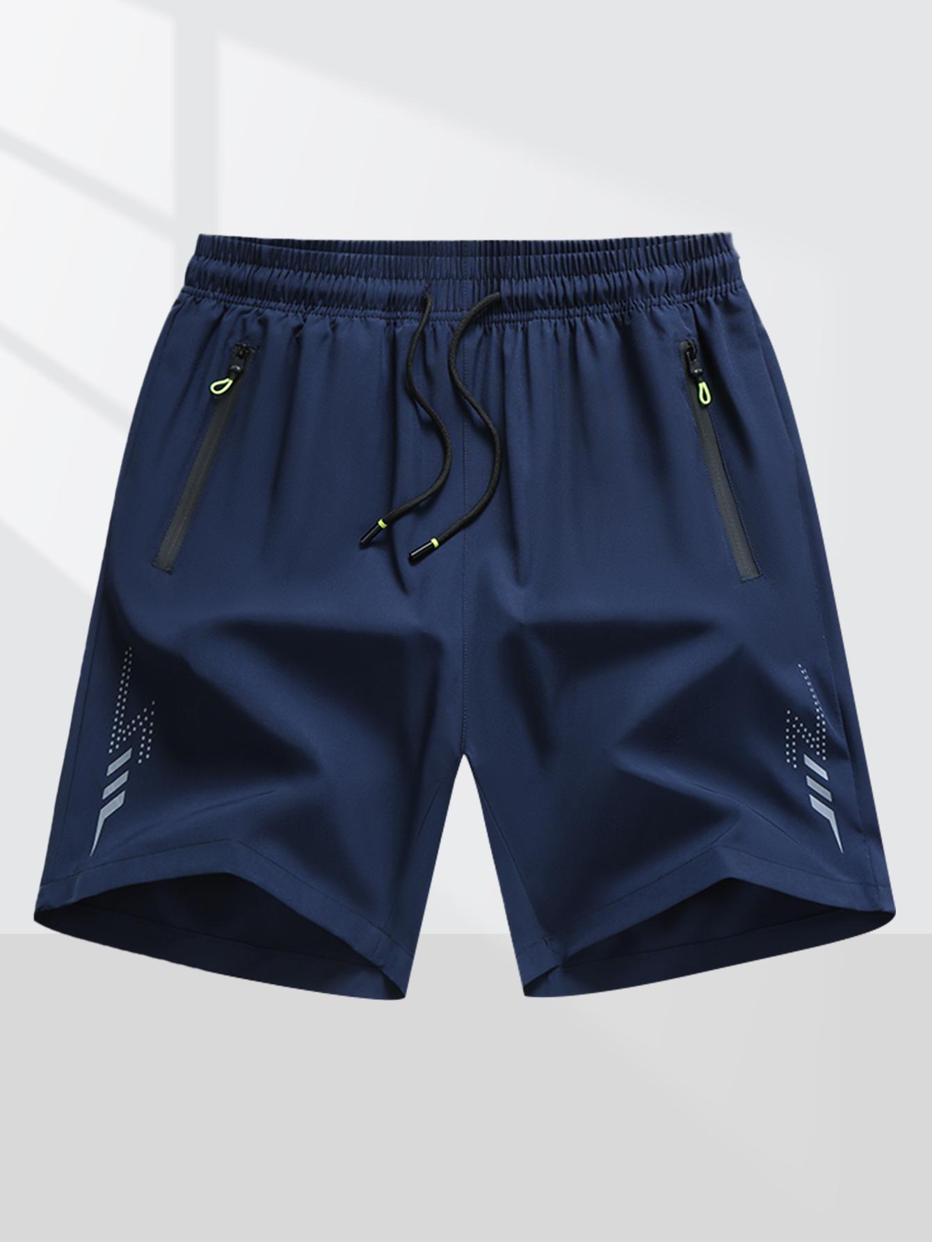 Lightweight   -  Waist with Adjustable Drawstring, Side Pockets,  Fabric for Basketball, Running, Beach & Outdoor Sports -  , Workout Gear, Regular Fit, Comfortable Fit, Gym Enthusiasts Quick-Dry Elastic Athletic Shorts Set men's summer Casual Breathable