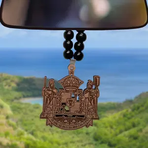 Hawaii COA Ornament - 1/4 Inch Thick Wood Cherry Hickory Mahogany Unfinished 4-4.5 Inches Long Side Stylish Accessory